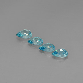 캐럿 천연 블루 지르콘 보석, 배 모양, 7.1×5 mm, VVS-VS