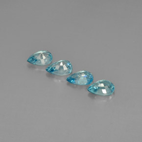 캐럿 천연 블루 지르콘 보석, 배 모양, 6.9×5 mm, VVS-VS