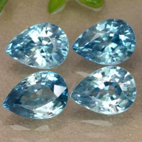 4.53캐럿 천연 스위스 블루 지르콘 보석, 배 모양, 7.2×5 mm, VVS-VS