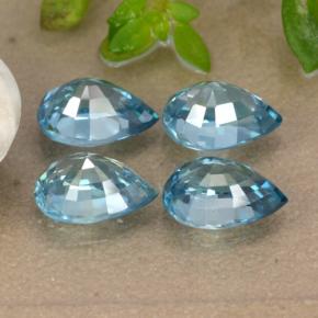 4.53캐럿 천연 스위스 블루 지르콘 보석, 배 모양, 7.2×5 mm, VVS-VS