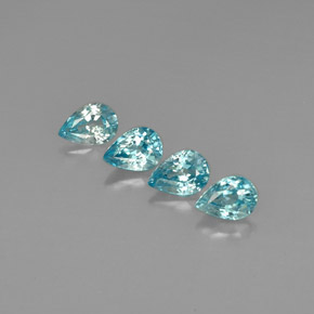 캐럿 천연 블루 지르콘 보석, 배 모양, 7.1×5 mm, VVS-VS