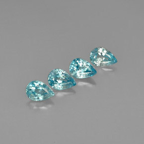 캐럿 천연 블루 지르콘 보석, 배 모양, 7.1×5 mm, VVS-VS