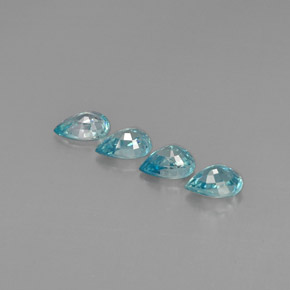 캐럿 천연 블루 지르콘 보석, 배 모양, 7.1×5 mm, VVS-VS