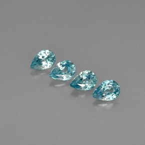캐럿 천연 블루 지르콘 보석, 배 모양, 7×4.9 mm, VVS-VS