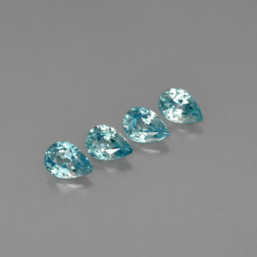 캐럿 천연 블루 지르콘 보석, 배 모양, 7×4.9 mm, VVS-VS