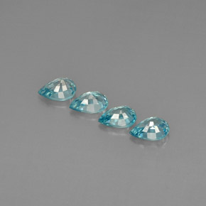 캐럿 천연 블루 지르콘 보석, 배 모양, 7×4.9 mm, VVS-VS