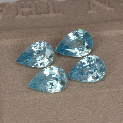 3.66캐럿 천연 미디엄 블루 지르콘 보석, 배 모양, 6.9×4.7 mm, VVS-VS