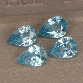 3.66캐럿 천연 미디엄 블루 지르콘 보석, 배 모양, 6.9×4.7 mm, VVS-VS