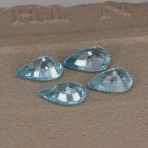3.66캐럿 천연 미디엄 블루 지르콘 보석, 배 모양, 6.9×4.7 mm, VVS-VS