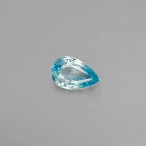 0.55캐럿 천연 블루 지르콘, 배 모양, 5.9×3.9 mm, VVS-VS
