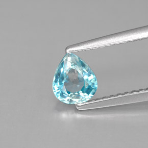 0.87캐럿 천연 블루 지르콘, 배 모양, 6×5.1 mm, VS
