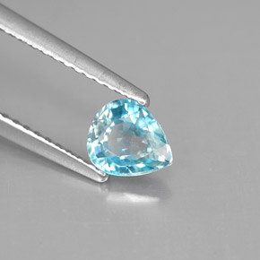 0.87캐럿 천연 블루 지르콘, 배 모양, 6×5.1 mm, VS