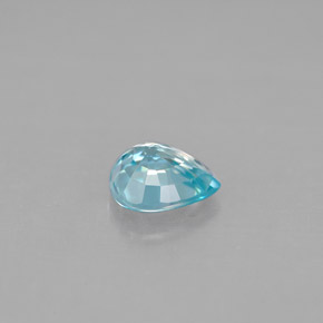 0.87캐럿 천연 블루 지르콘, 배 모양, 6×5.1 mm, VS