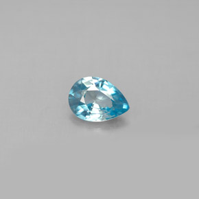 0.82캐럿 천연 블루 지르콘, 배 모양, 6.8×4.9 mm, VVS