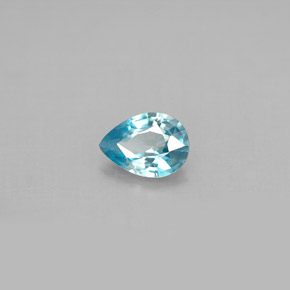 0.82캐럿 천연 블루 지르콘, 배 모양, 6.8×4.9 mm, VVS