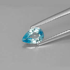 0.82캐럿 천연 블루 지르콘, 배 모양, 6.9×4.8 mm, VS