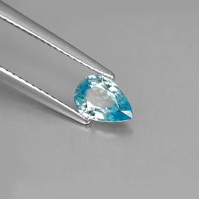 0.82캐럿 천연 블루 지르콘, 배 모양, 6.9×4.8 mm, VS