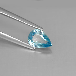 1.03캐럿 천연 블루 지르콘, 배 모양, 7.1×5 mm, VS