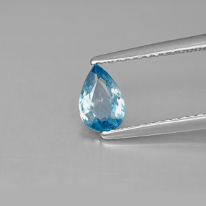 0.81캐럿 천연 블루 지르콘, 배 모양, 7×4.7 mm, VS