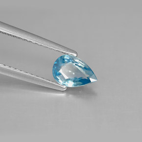 0.81캐럿 천연 블루 지르콘, 배 모양, 7×4.7 mm, VS