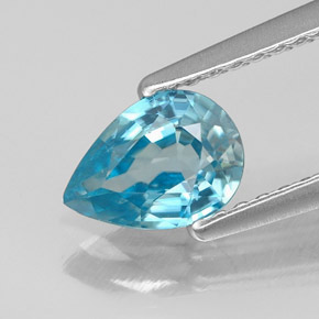 0.99캐럿 천연 블루 지르콘, 배 모양, 7×5 mm, VS