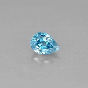 1.23캐럿 천연 블루 지르콘, 배 모양, 6.9×5 mm, VS