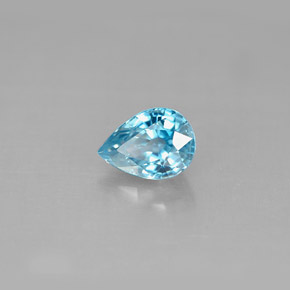 1.23캐럿 천연 블루 지르콘, 배 모양, 6.9×5 mm, VS
