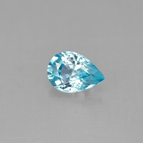 1.01캐럿 천연 블루 지르콘, 배 모양, 7.1×5 mm, VS