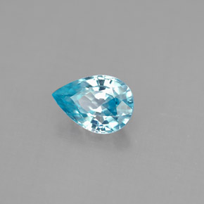 1.01캐럿 천연 블루 지르콘, 배 모양, 7.1×5 mm, VS