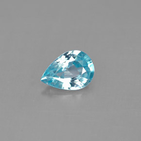 0.84캐럿 천연 블루 지르콘, 배 모양, 6.8×4.9 mm, VS