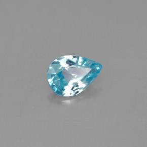 0.84캐럿 천연 블루 지르콘, 배 모양, 6.8×4.9 mm, VS
