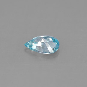 0.84캐럿 천연 블루 지르콘, 배 모양, 6.8×4.9 mm, VS