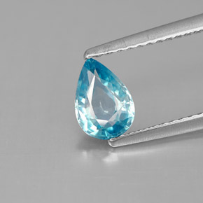 0.99캐럿 천연 블루 지르콘, 배 모양, 7.1×5 mm, VS