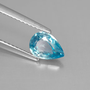 0.99캐럿 천연 블루 지르콘, 배 모양, 7.1×5 mm, VS