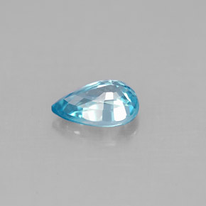 1.05캐럿 천연 블루 지르콘, 배 모양, 7×4.9 mm, VS