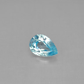 1.03캐럿 천연 블루 지르콘, 배 모양, 7.1×5 mm, VVS-VS