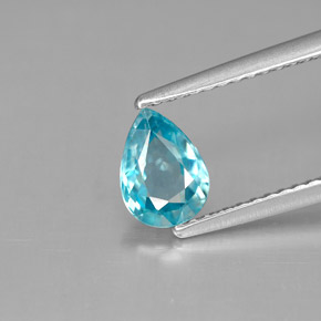 1.02캐럿 천연 블루 지르콘, 배 모양, 7.1×5.1 mm, VVS-VS