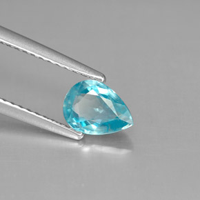 1.02캐럿 천연 블루 지르콘, 배 모양, 7.1×5.1 mm, VVS-VS
