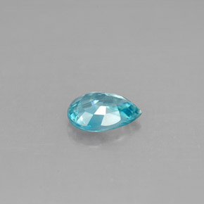 1.02캐럿 천연 블루 지르콘, 배 모양, 7.1×5.1 mm, VVS-VS