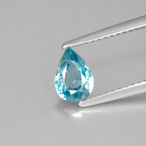 1.00캐럿 천연 블루 지르콘, 배 모양, 7×5 mm, VVS-VS