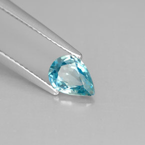 1.00캐럿 천연 블루 지르콘, 배 모양, 7×5 mm, VVS-VS