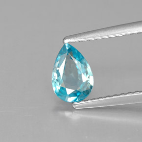 0.89캐럿 천연 블루 지르콘, 배 모양, 7.1×4.9 mm, VVS-VS
