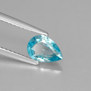 0.89캐럿 천연 블루 지르콘, 배 모양, 7.1×4.9 mm, VVS-VS