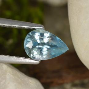 0.92캐럿 천연 블루 지르콘, 배 모양, 7.1×4.8 mm, VVS-VS