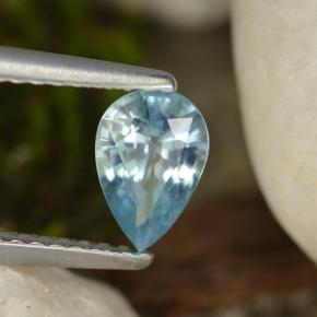 0.92캐럿 천연 블루 지르콘, 배 모양, 7.1×4.8 mm, VVS-VS