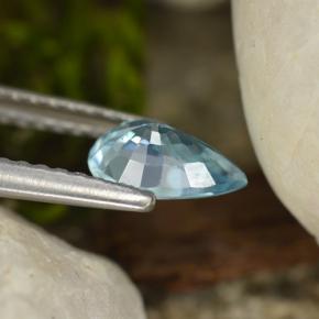 0.92캐럿 천연 블루 지르콘, 배 모양, 7.1×4.8 mm, VVS-VS