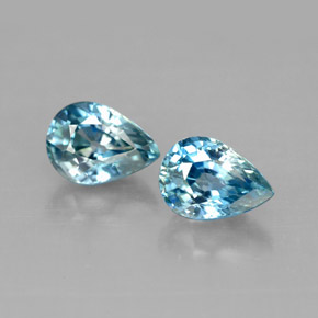 캐럿 천연 블루 지르콘 보석, 배 모양, 7×5.1 mm, VVS-VS