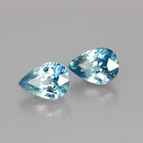 캐럿 천연 블루 지르콘 보석, 배 모양, 7×5.1 mm, VVS-VS