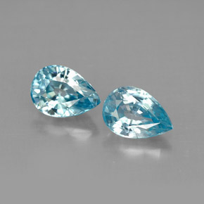 캐럿 천연 블루 지르콘 보석, 배 모양, 7.1×5.1 mm, VVS-VS