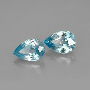 캐럿 천연 블루 지르콘 보석, 배 모양, 7.1×5.1 mm, VVS-VS